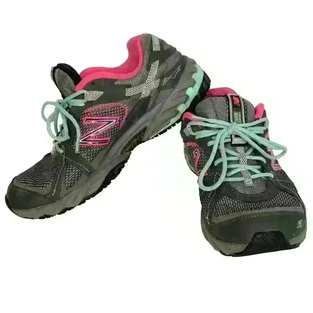 New Balance 570 All Terrain Trail Running Shoe Women's 9B gray aqua pink 77-7505
